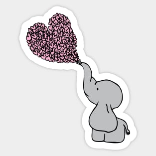 Baby Girl Elephant Love Sticker